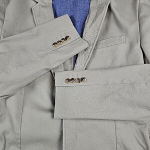 Sonoma‎ Men's Blazer Sports Coat 44L Khaki Tan 2 Button Vented Office Casual